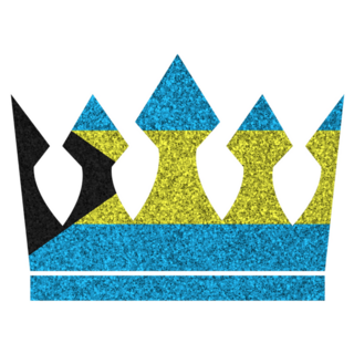 Bahamas Glitter Crown Sticker