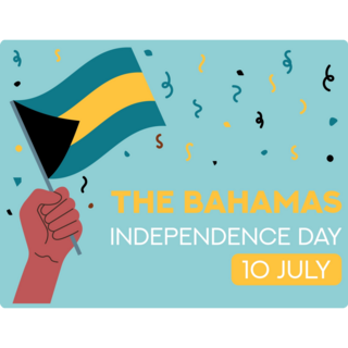 Bahamas Independence Banner Sticker