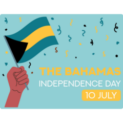 Bahamas Independence Banner Sticker