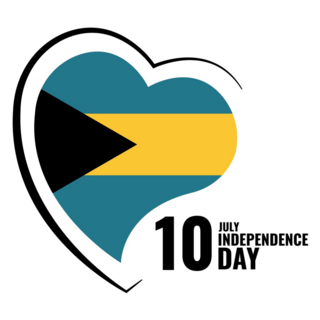 Bahamas Independence Heart Sticker