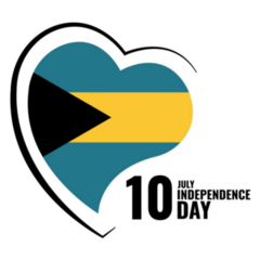 Bahamas Independence Heart Sticker
