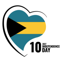 Bahamas Independence Heart Sticker