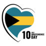 Bahamas Independence Heart Sticker