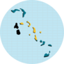 Bahamas Map Blue Sticker