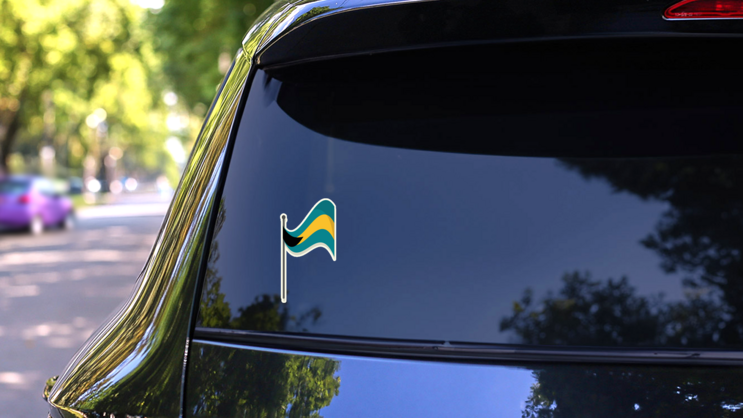 Bahamas National Flag Sticker on a Rear Car Window (New) example