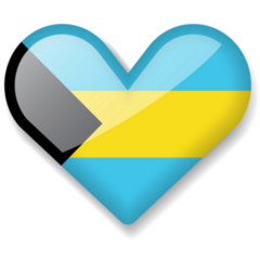 Bahamas Shiny Heart Sticker