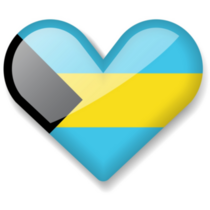Bahamas Shiny Heart Sticker