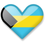 Bahamas Shiny Heart Sticker