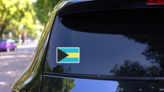Bahamas Stamp Sticker on a Rear Car Window (New) example