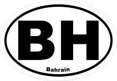 Bahrain Bh Oval Sticker