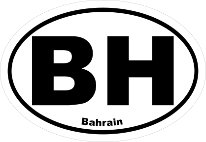 Bahrain Bh Oval Sticker