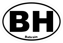 Bahrain Bh Oval Sticker