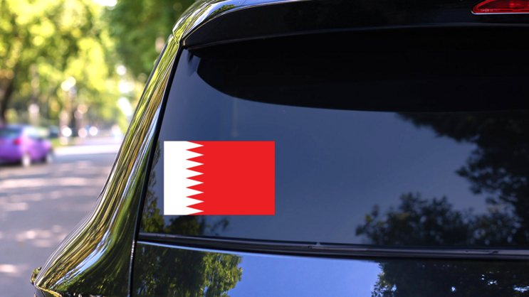 Bahrain Country Flag Sticker on a Rear Car Window (New) example