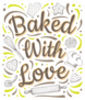 Baked With Love Illustrated Sticker