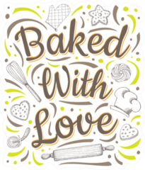 Baked With Love Illustrated Sticker