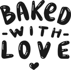 Baked With Love Typography Sticker