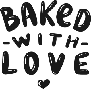 Baked With Love Typography Sticker
