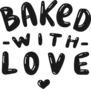 Baked With Love Typography Sticker