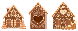 Bakery Houses. Christmas Gingerbread Cookies Stickers