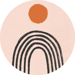 Balance Shapes Rainbow And Sun Boho Sticker