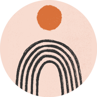 Balance Shapes Rainbow And Sun Boho Sticker