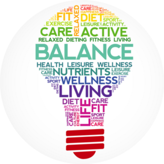 Balance Typography Light Bulb Sticker