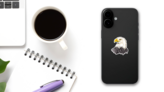 Bald Eagle Head Sticker on a Phone (New) example