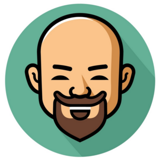 Bald Man Mustache Sticker