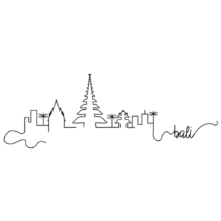 Bali City Skyline Doodle Sticker