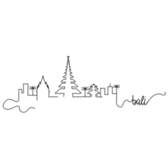 Bali City Skyline Doodle Sticker