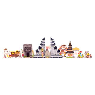 Bali Indonesia Skyline Sticker