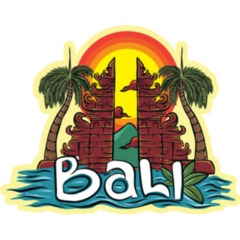 Bali Travel Logo On Yellow Sticker