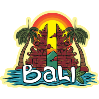 Bali Travel Logo On Yellow Sticker