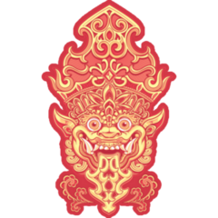Balinese Demon Red Sticker