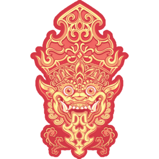 Balinese Demon Red Sticker