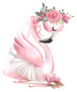 Ballet Girl Baby Flamingo With Flowers Sticker