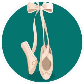 Ballet Shoe Pointes With Ribbon Sticker
