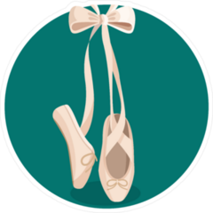 Ballet Shoe Pointes With Ribbon Sticker