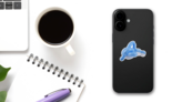 Balloon Dolphin Sculpture Sticker on a Phone (New) example
