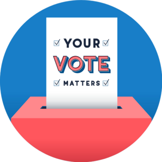 Ballot Going Into A Ballot Box, Your Vote Matters Sticker