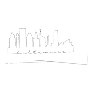 Baltimore, Maryland Doodle Lettering Skyline Sticker