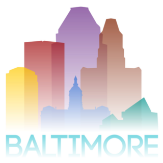 Baltimore Maryland Usa Colorful Lettering Sticker