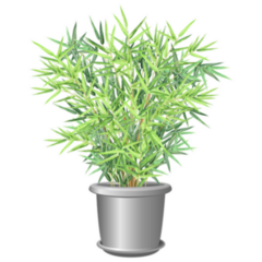 Bamboo Plant In Pot Realistic Sticker