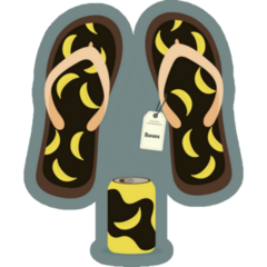 Banana Flip Flops Sticker