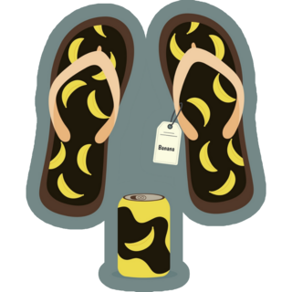 Banana Flip Flops Sticker