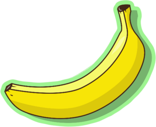Banana Fruit On Green Sticker