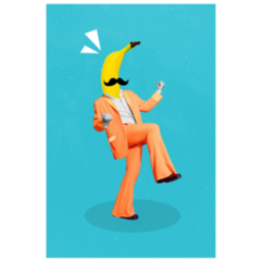 Banana Guy Mustache Sticker