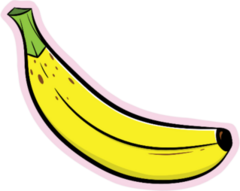 Banana On Pink Background Sticker