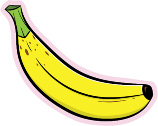 Banana On Pink Background Sticker