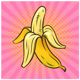 Banana Pop Art Pink Sticker
